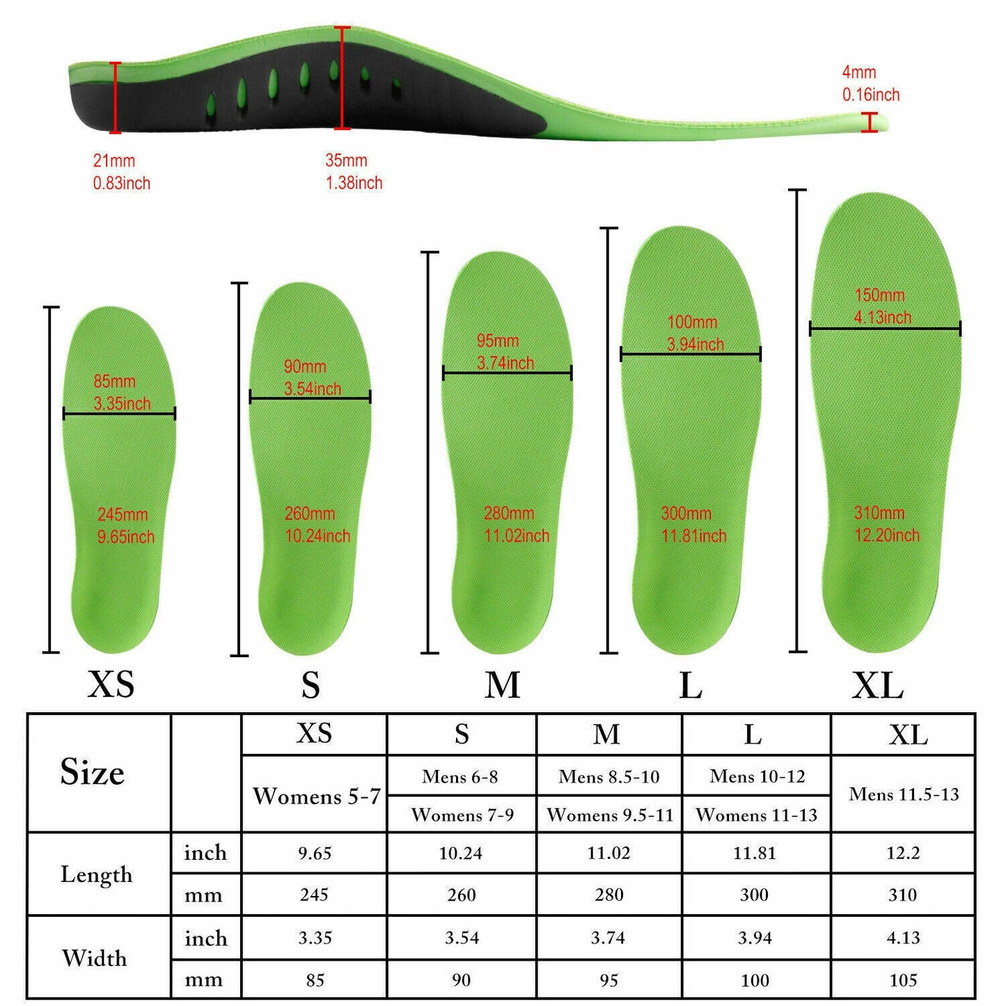 Orthotic Insoles for Flat Feet & High Arch Support