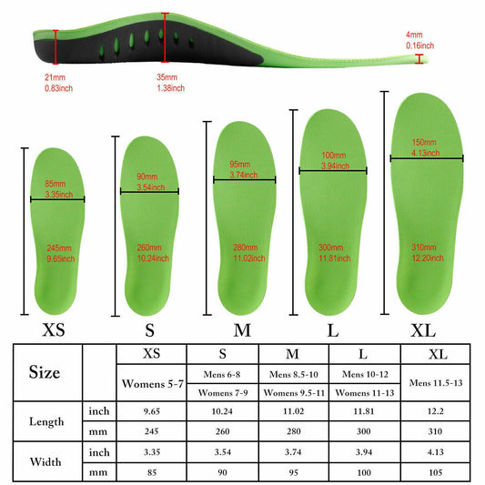 Orthotic Insoles for Flat Feet & High Arch Support