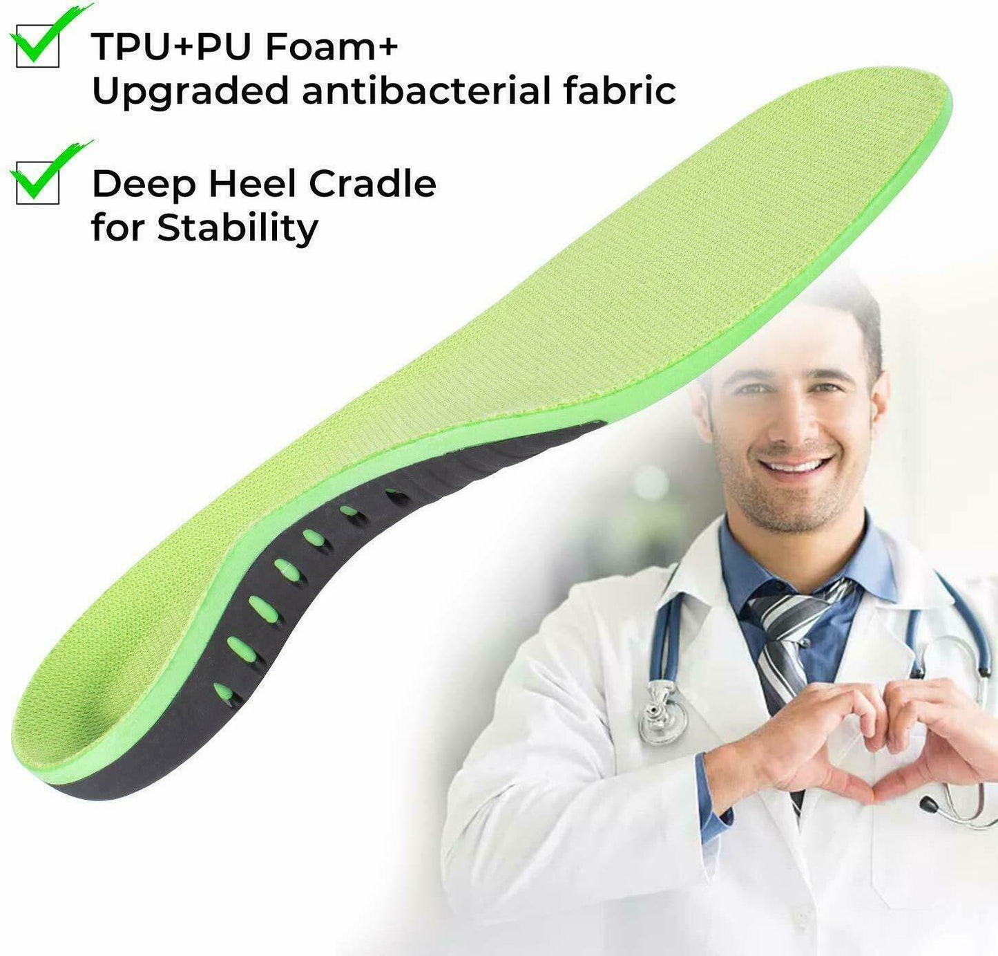 Orthotic Insoles for Flat Feet & High Arch Support