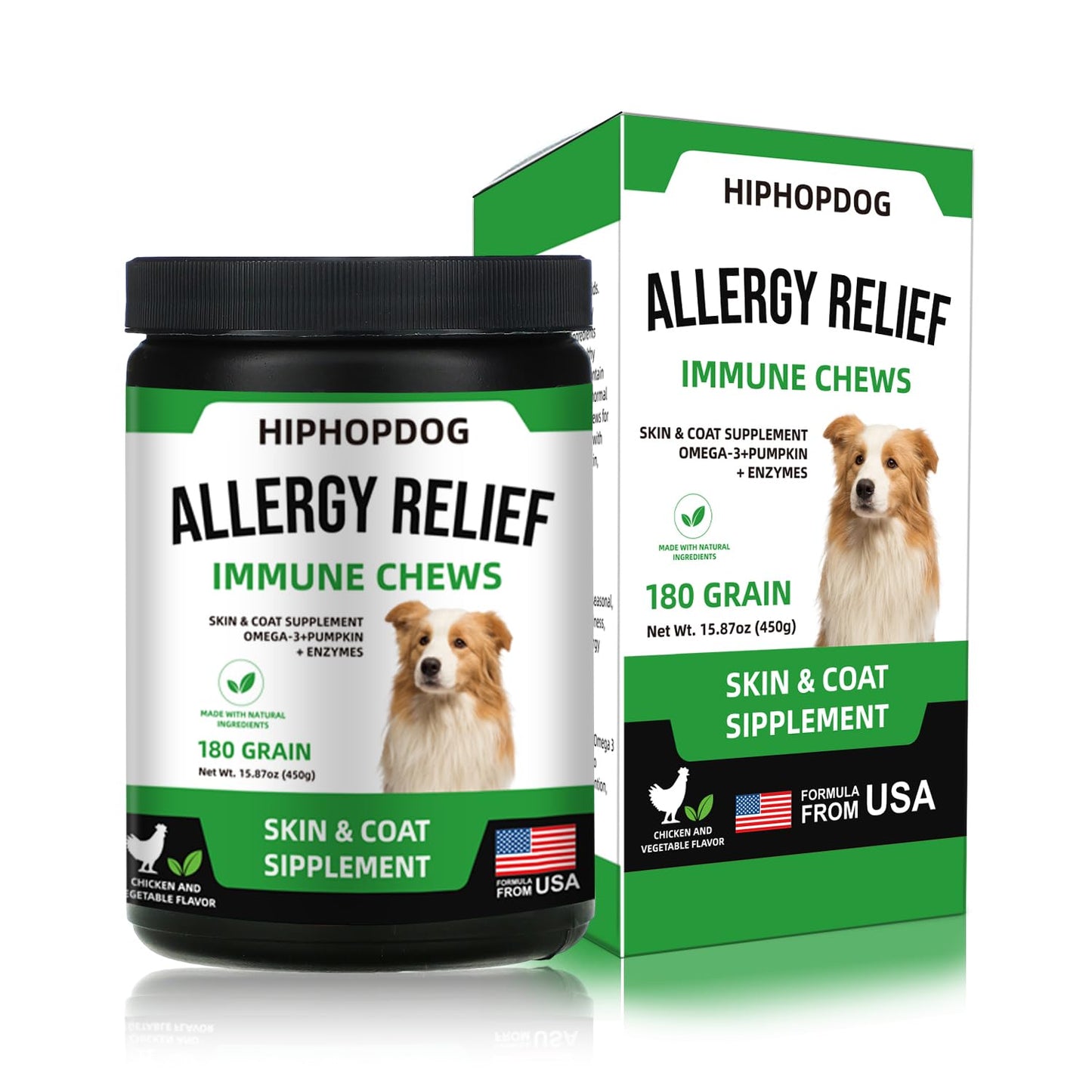 Multivitamin Dog Supplement Glucosamine Chondroitin for Dogs Probiotics Omega Fish Oil Dog Supplements & Vitamins Dog Vitamins for Skin and Coat Allergies (Beef 180 ct)