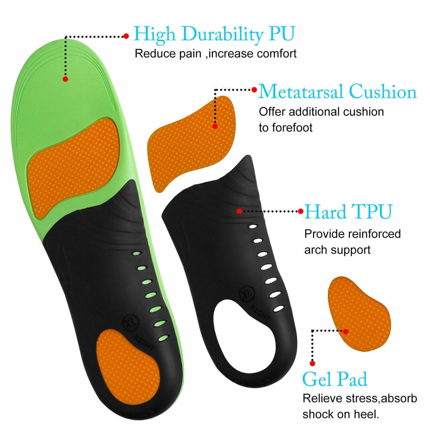Orthotic Insoles for Flat Feet & High Arch Support